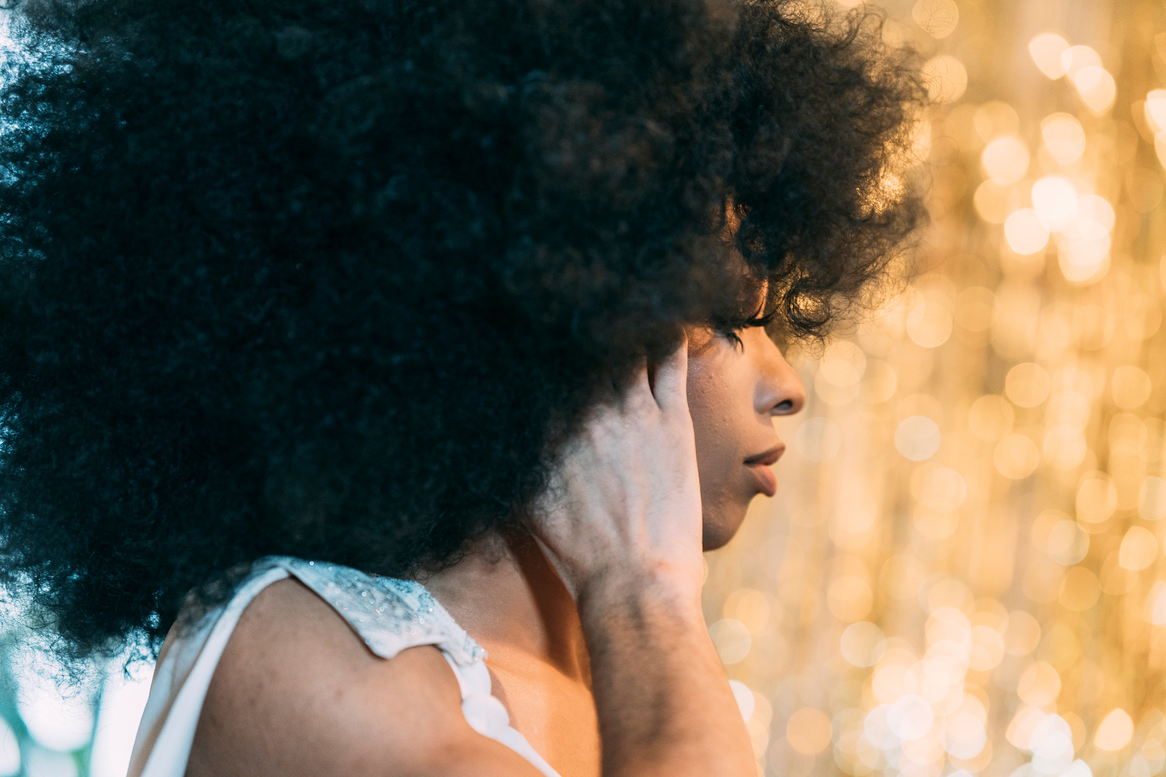 Black woman with curly hair